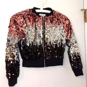 Sequin Crop Jacket, size 8-9Y